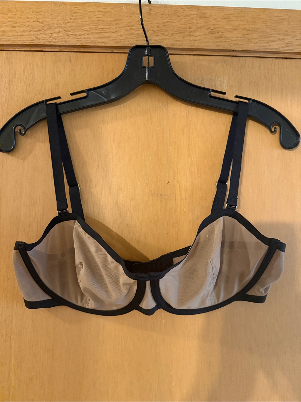 Cuup Women’s The Balconette Underwire Unlined Bra Tan Black Size 34d